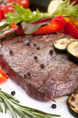 tender beef fillet steak with vegetables