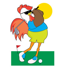 Rooster Golfer