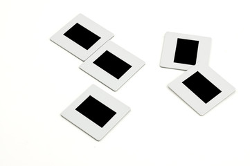 slides with plastic frames on llightbox