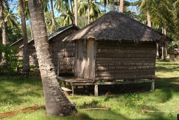Simple beach huts