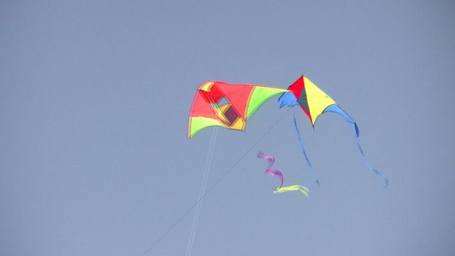 two kites on sky