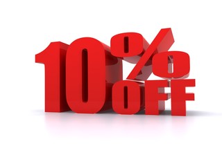 10% Percent off promotion sign