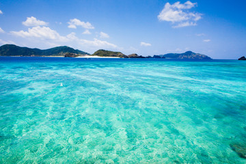 Blue clear waters of Okinawa, Japan