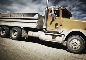 Side view of dump truck