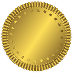 Golden plate with stars (vector)