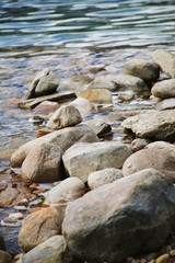 Rocks on the shore line