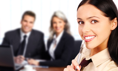 Business woman and business people