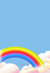 虹と雲の背景