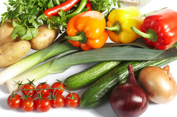 Fresh Vegetables, Fruits and other foodstuffs.