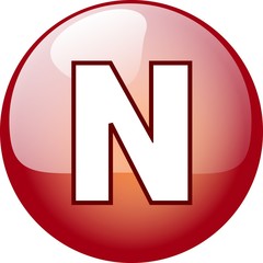 N character button - red 3d