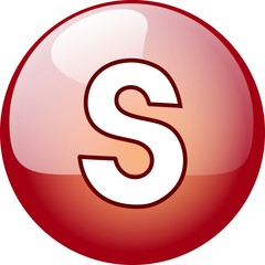 S character button - red 3d