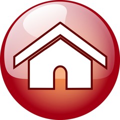 home character button - red 3d