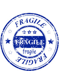 grunge office stamp with the word fragile