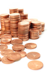 coins  on white background