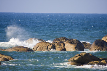 waves and rocks in the sea