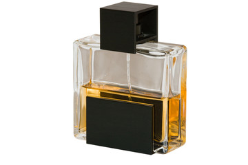 High class perfume bottle isolated on white