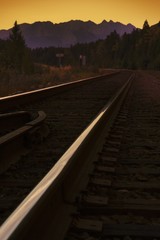 Railroad tracks through the mountains