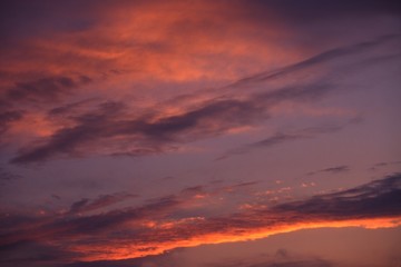 Sunset on clouds