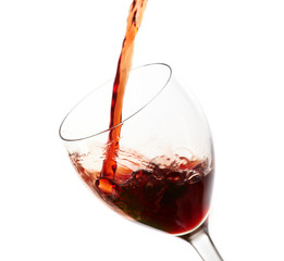 Red wine filling a glass, drink