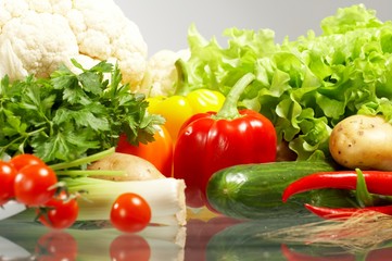 Fresh Vegetables, Fruits and other foodstuffs.