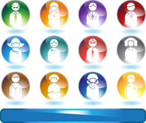Business People Icon Set Colorful