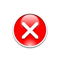 Obraz premium Bouton Glossy Fermer Rouge