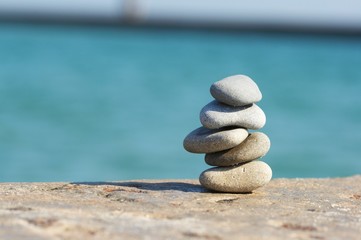 Stones combined in a pyramid, zen