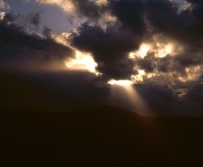 Cloudscape with sunburst