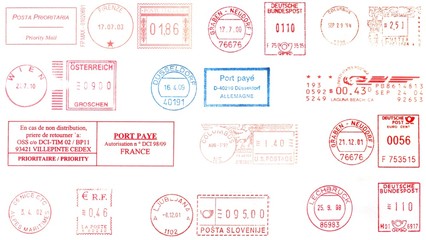 Usa and europe,  postmarks background