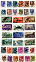 background of old italian stamps