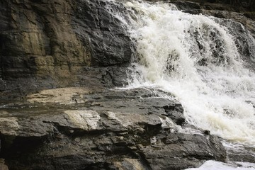Water cascading over rocks