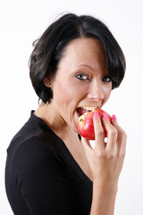 girl eating fruit