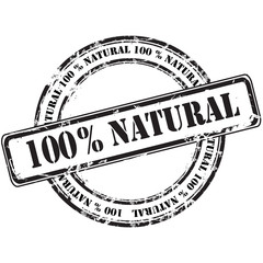 %100 natural grunge rubber stamp background