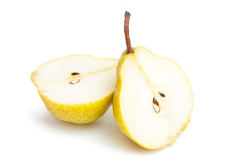 Naklejka na ściany i meble Slice of pear isolated on white