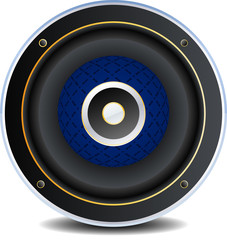 Blue Loudspeaker with gold frame