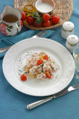 Gamberetti in salsa con polenta - Antipasti Emilia Romagna