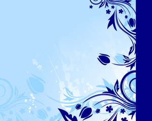 Fototapeta na wymiar Blue Floral background