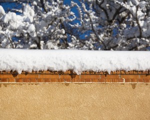 Snow-covered wall