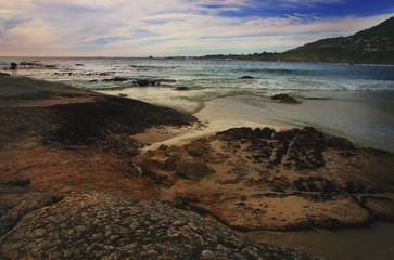 Shoreline with rocky terrain