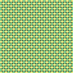 yellow with green weave pattern