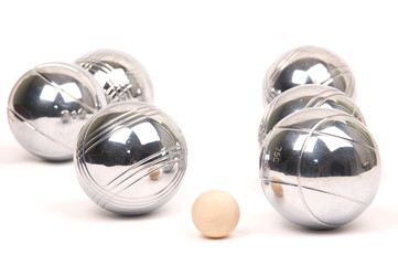 Boules isolated on white background