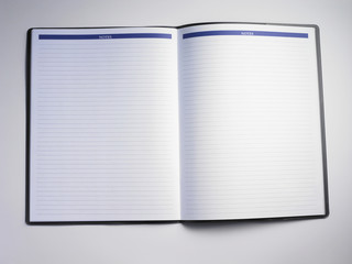 blank pages of organizer