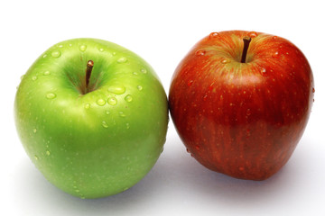 Fresh green apple macro photo