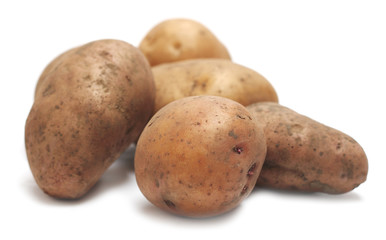 Pile of organic raw potatoes