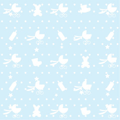 Seamless pattern of baby items