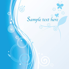 abstract floral blue background