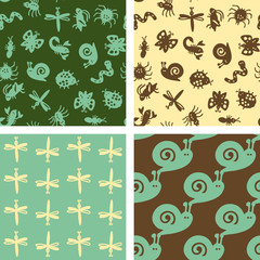 seamless patterns - insectes © NLshop