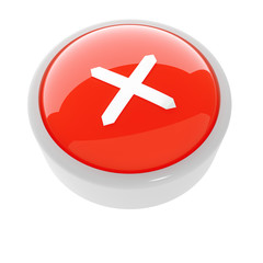 red button with a caution symbol on a white background