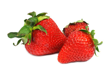 Strawberries on white background