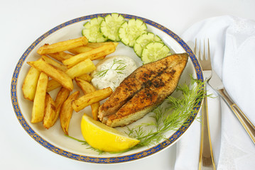 Fried salmon